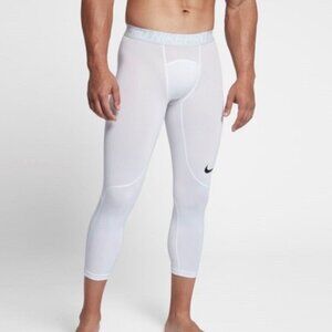 Nike Nike Pro Men's 3/4 Length Training Tights, White, Men's XL